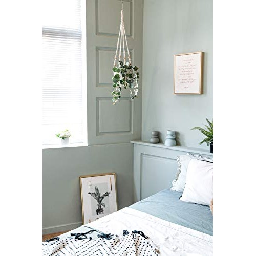 Mkono Macrame Plant Hangers with Pots Plastic Planters Included ...