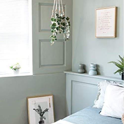 Mkono Macrame Plant Hangers with Pots Plastic Planters Included ...