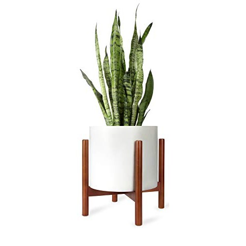 Mkono Plant Stand Mid Century Wood Flower Pot Holder Display Potte...