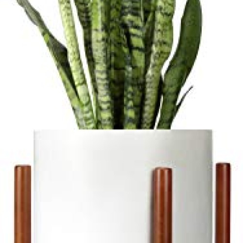 Mkono Plant Stand Mid Century Wood Flower Pot Holder Display Potte...