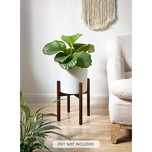 Mkono Plant Stand Mid Century Wood Flower Pot Holder Indoor Potted...