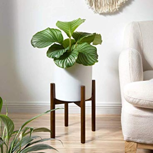 Mkono Plant Stand Mid Century Wood Flower Pot Holder Indoor Potted...