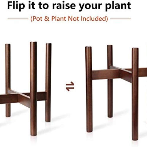 Mkono Plant Stand Mid Century Wood Flower Pot Holder Indoor Potted...