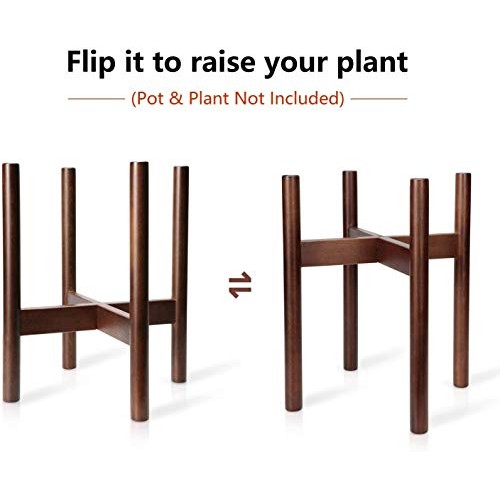 Mkono Plant Stand Mid Century Wood Flower Pot Holder Indoor Potted...