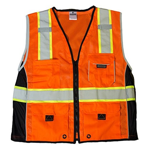Kishigo 1514 Ultra-Cool Polyester Black Series Heavy Duty Vest, 3X...