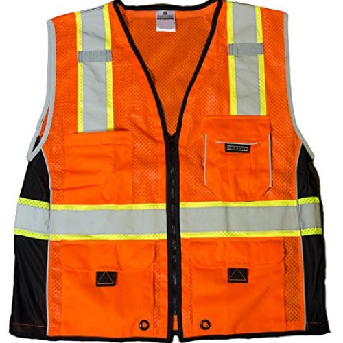 Kishigo 1514 Ultra-Cool Polyester Black Series Heavy Duty Vest, 3X...