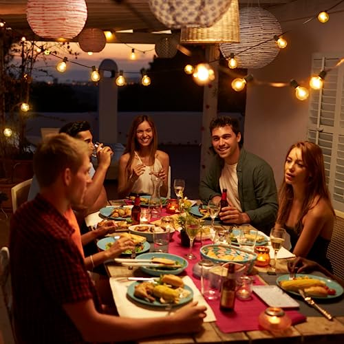 Mlambert 100Ft LED Outdoor String Lights Dimmable G40 Globe Patio ...