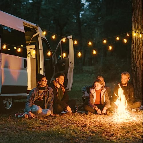 Mlambert 100Ft LED Outdoor String Lights Dimmable G40 Globe Patio ...