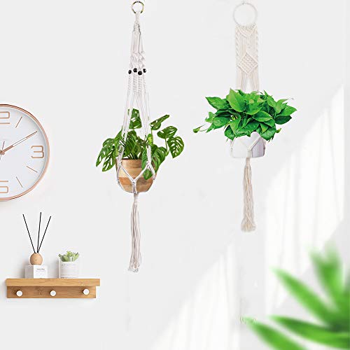 MLCINI Macrame Plant Hanger 7 Pack Plant Hangers Indoor Outdoor Wa...