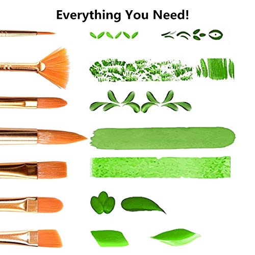 Paint Brushes Set 15 Sizes Oil Acrylic Painting Brush Kit Professi...
