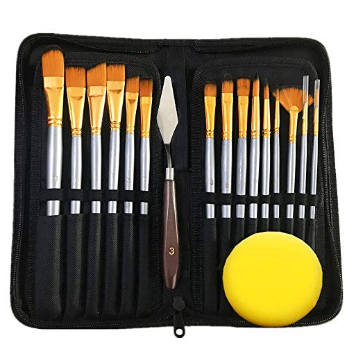 Paint Brushes Set 15 Sizes Oil Acrylic Painting Brush Kit Professi...