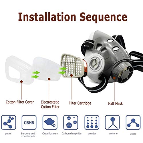 Reusable Half Face Cover Set, Half Face Respirаtor, Personal Prote...