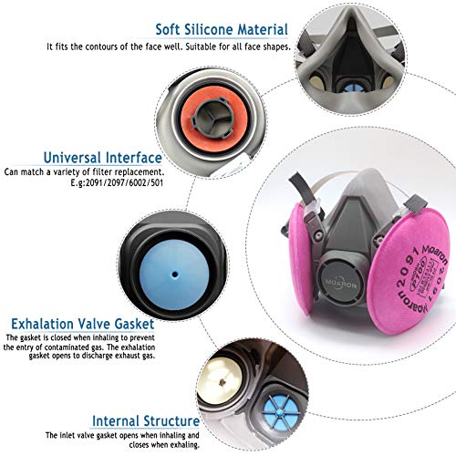 Reusable Half Facepiece Respirаtor, Respirаtor 6200 with 2091 Р100...