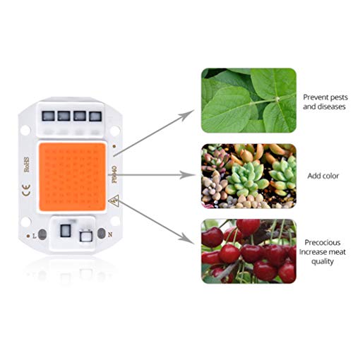 Mobestech 50W LED Chip Full Spectrum Grow Light LED COB Chip SMD C...