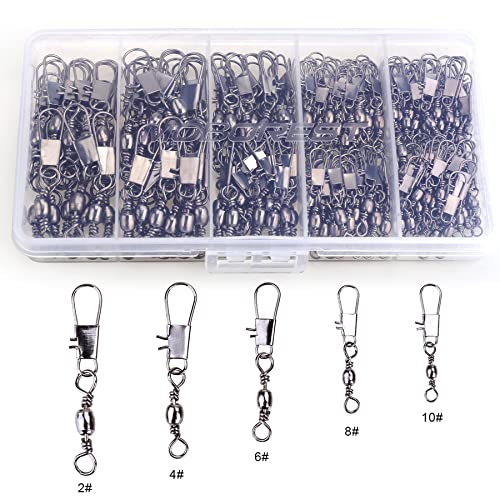 MOBOREST 200PCS Barrel Snap Swivel Fishing Accessories, Premium Fi...