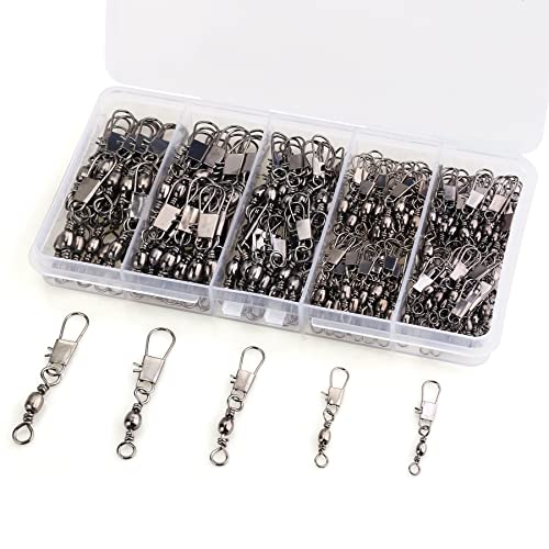 MOBOREST 200PCS Barrel Snap Swivel Fishing Accessories, Premium Fi...