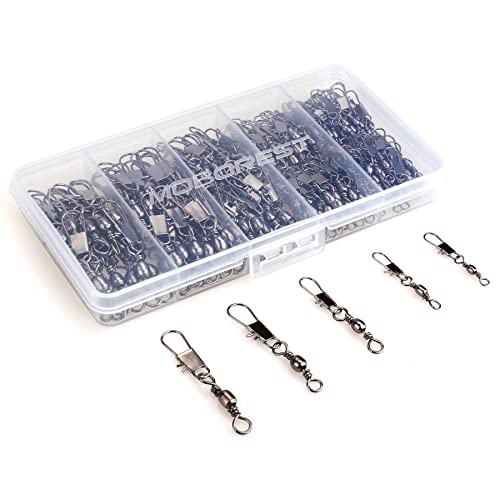 MOBOREST 200PCS Barrel Snap Swivel Fishing Accessories, Premium Fi...
