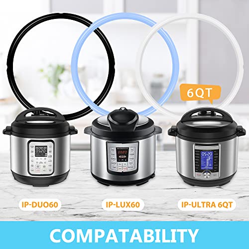 3PCS Silicone Sealing Ring for Instant Pot 6 qt, Insta Pot Seals R...