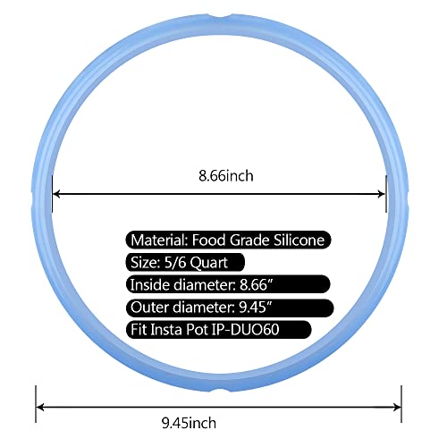 3PCS Silicone Sealing Ring for Instant Pot 6 qt, Insta Pot Seals R...