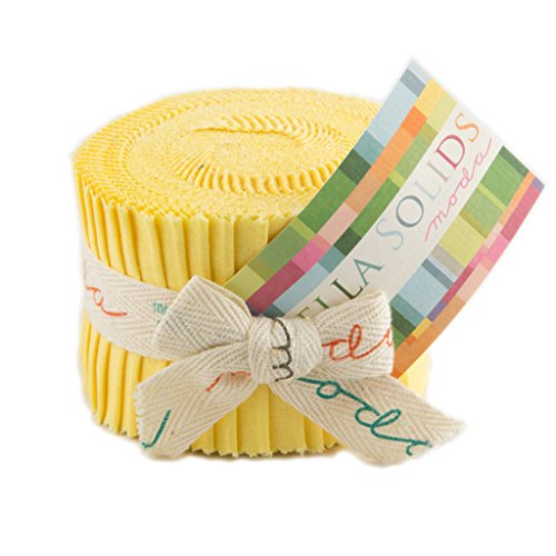 Bella Solids 30s Yellow Jr Jelly Roll 9900JJR 23 by Moda House D...