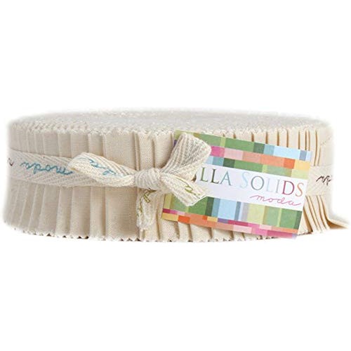 Bella Solids Natural Honey Bun 40 1.5-inch Strips Moda Fabrics 990...