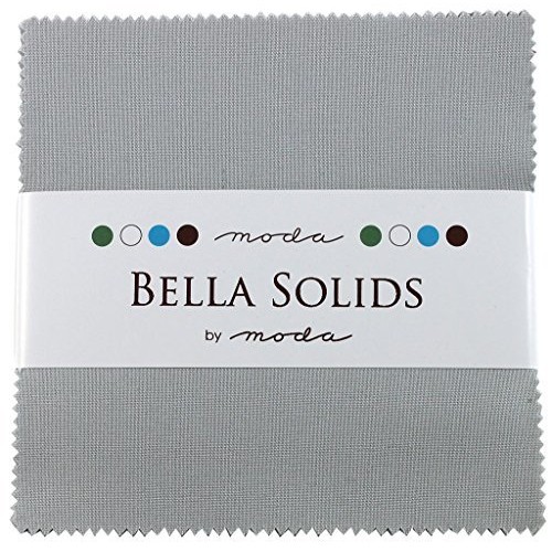 Bella Solids Zen Grey Charm Pack 42 Squares 5 Moda Fabrics 9900PP...