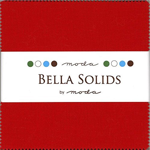 Moda Bella Solids Red 9900-16 Charm Pack, 42 5-inch Cotton Fabric ...