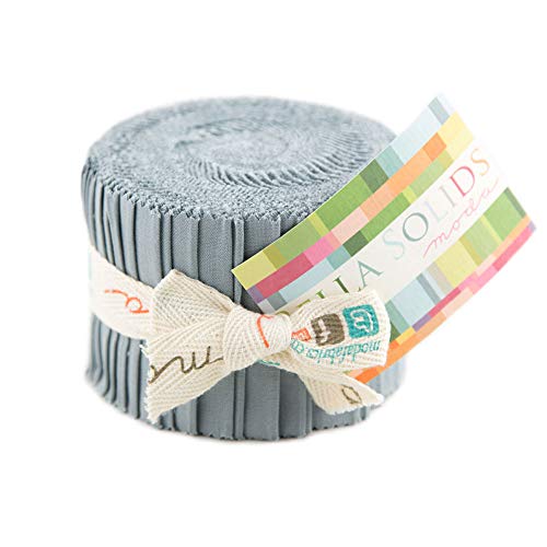 Bella Solids Steel Junior Jelly Roll 20 2.5-inch Strips Moda Fabri...