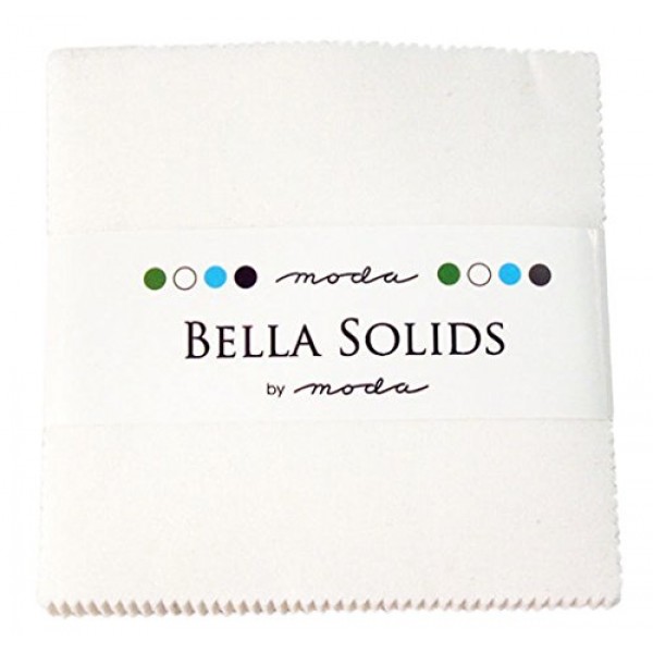 Moda Bella Solids White Bleached 9900PP-98 Charm Pack, 42 5-inch C...