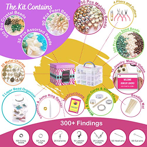 Modda Deluxe Jewelry Making Kit, Jewelry Making Supplies Includes ...
