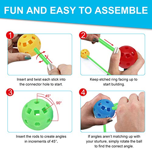 Modern Element Products Fort Building Kit,87 Pieces Flexible Const...