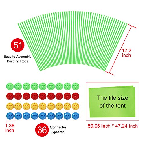 Modern Element Products Fort Building Kit,87 Pieces Flexible Const...