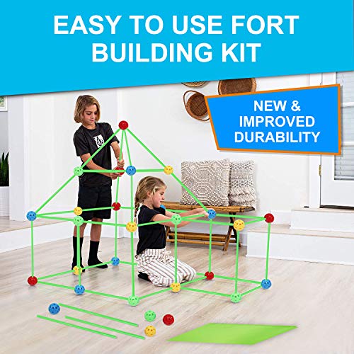 Modern Element Products Fort Building Kit,87 Pieces Flexible Const...