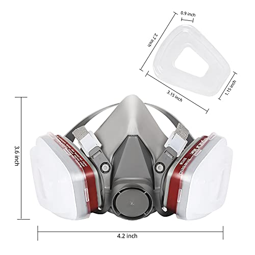 Reusable Half Face Cover, ModuskyePainting Half Respirator with 6 ...