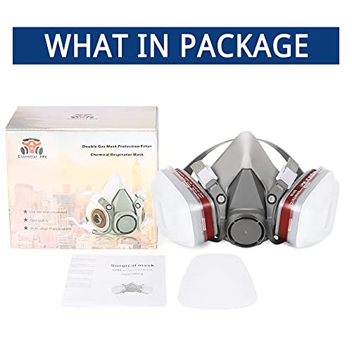 Reusable Half Face Cover, ModuskyePainting Half Respirator with 6 ...