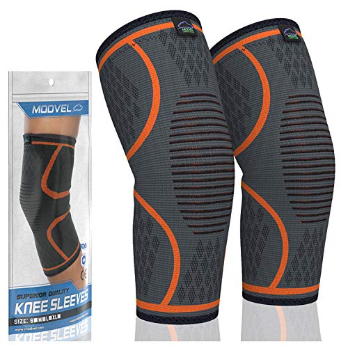 MODVEL 2 Pack Knee Compression Sleeve | Best Knee Brace | Knee Sup...