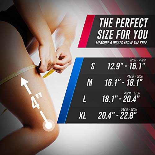 Modvel Compression Knee Sleeve 1 Pair - Ultra Flexible, Comforta...
