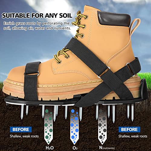 MOFEEZ Lawn Aerator Shoes for Grass - Pre-Assembled Grass Aerator ...