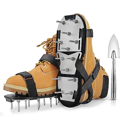 MOFEEZ Lawn Aerator Shoes for Grass - Pre-Assembled Grass Aerator ...