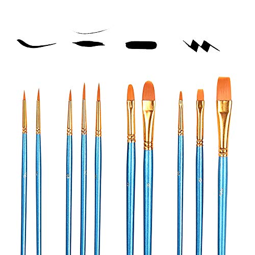MOFEINI Paint Brushes Set, 10 Pcs Professional Fine Paint Brush Ro...
