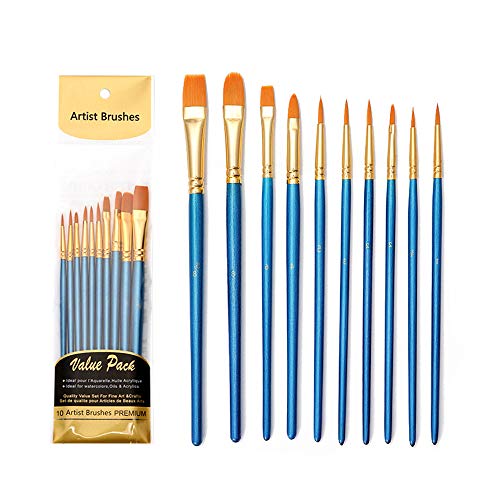MOFEINI Paint Brushes Set, 10 Pcs Professional Fine Paint Brush Ro...