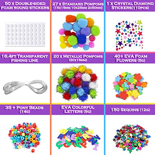 MOISO Mega Kids Crafts and Art Supplies Jar Kit - 550+ Piece Set -...