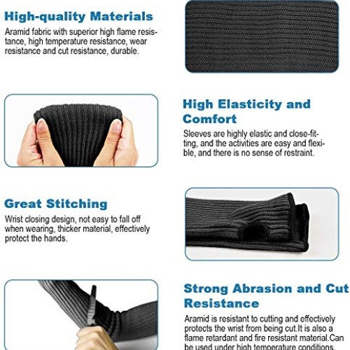 Kevlar-Sleeves Arm Protection Sleeves with Thumb Hole, MOKEYDOU 1...