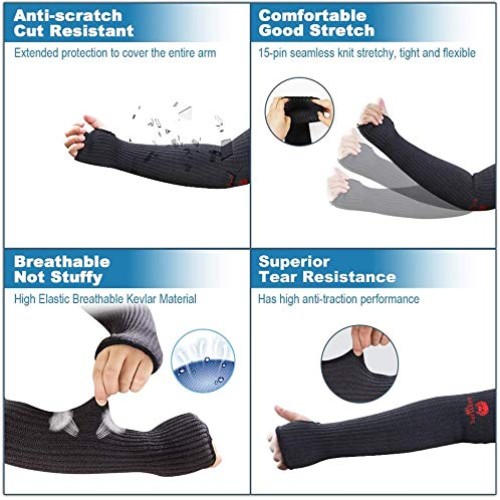 Kevlar-Sleeves Arm Protection Sleeves with Thumb Hole, MOKEYDOU 1...
