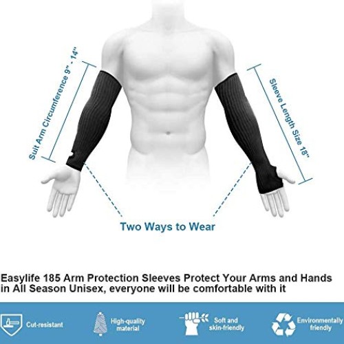 Kevlar-Sleeves Arm Protection Sleeves with Thumb Hole, MOKEYDOU 1...