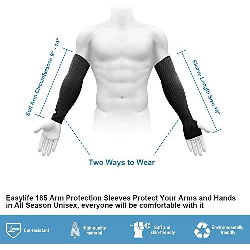 Kevlar-Sleeves Arm Protection Sleeves with Thumb Hole, MOKEYDOU 1...