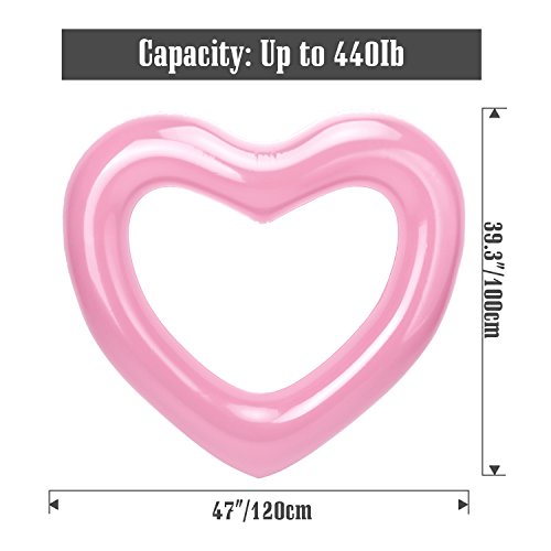 MoKo Inflatable Pool Float for Kids Adults, Clearance Heart Shaped...