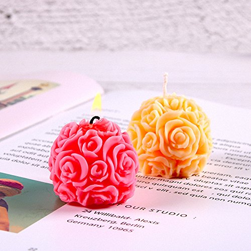 3D Rose Ball Candle Mold - MoldFun Rose Flower Silicone Mould for ...