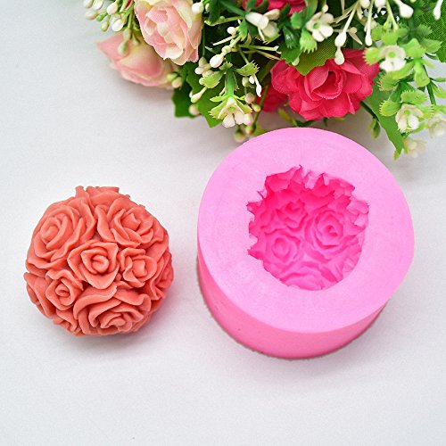 3D Rose Ball Candle Mold - MoldFun Rose Flower Silicone Mould for ...