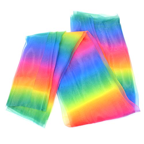 MoMaek Rainbow Organza Fabric 16 Feet by 54 inch Multicolored Voil...